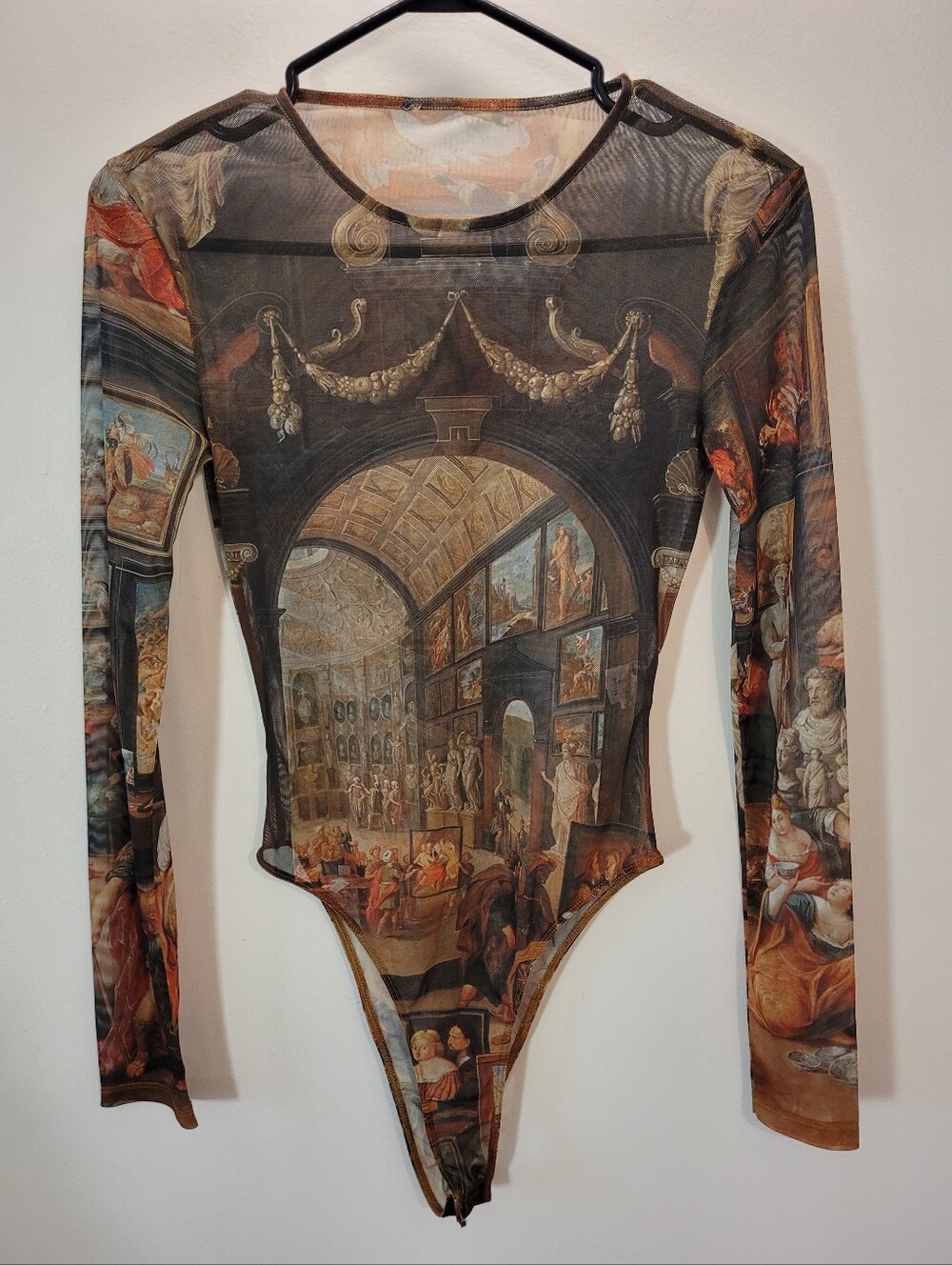 Zara bodysuit mesh long sleeve studio of apelles renaissance art - S